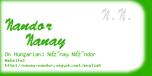 nandor nanay business card